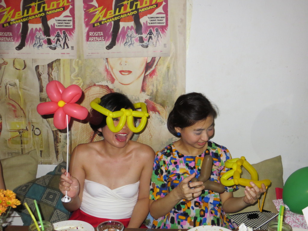 Birthday girl J looking absolutely thrilled with her birthday balloons!